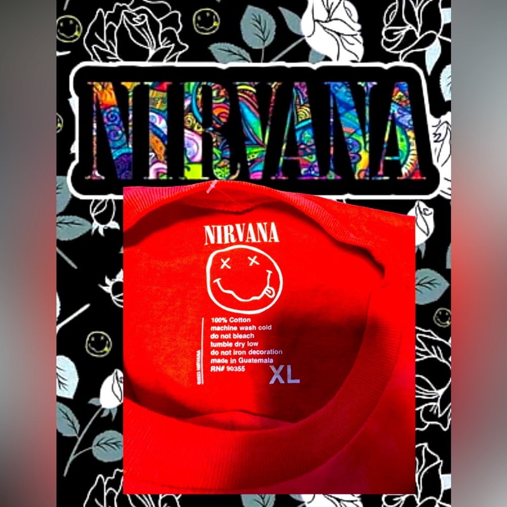 Nirvana Short Sleeve Crop T-Shirt Band Tee - Picture 4 of 4